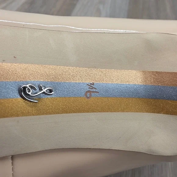 Sam Edelman Women's Size 9.5 Pointed Toe Nude Pumps Heels Patent‎ Leather Shoes - Picture 5 of 13